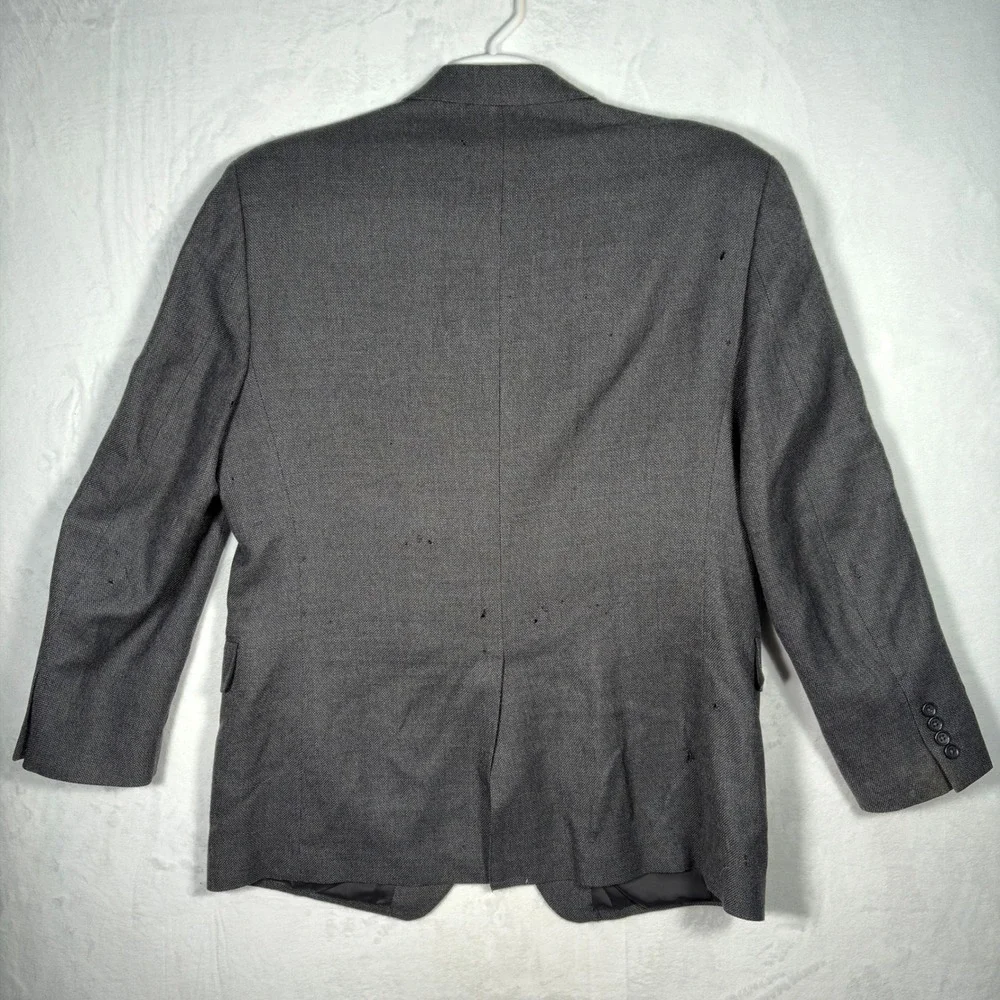 Jos A Bank‎ Mens 44R Gray 100% Wool Two Button Blazer Sport Coat Jacket